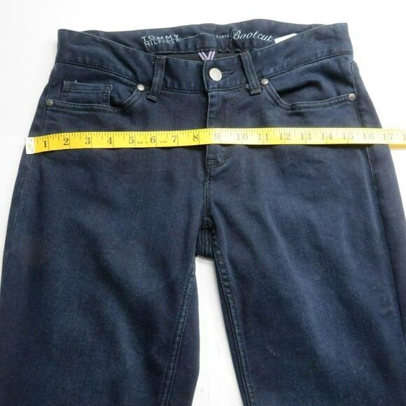 Tommy Hilfiger Curvy Bootcut Jeans Women's Size 0 Dark Wash Blue Denim 28X29 - Picture 10 of 14